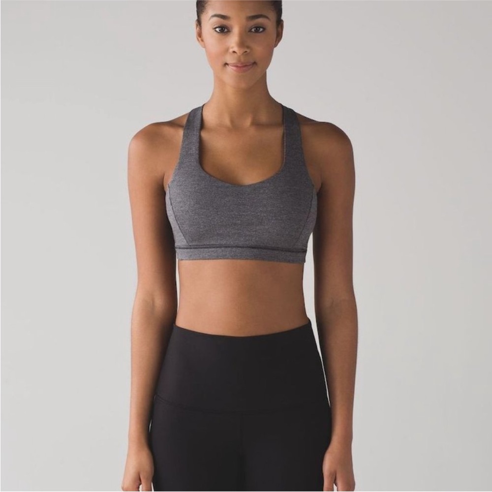 Lululemon Free To Be Serene Bra Heathered Grey Sz 8